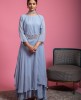 Stylish Baby Blue Georgette Kurti with a Waistbelt