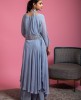 Stylish Baby Blue Georgette Kurti with a Waistbelt