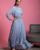 Stylish Baby Blue Georgette Kurti with a Waistbelt
