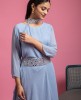 Stylish Baby Blue Georgette Kurti with a Waistbelt