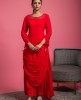 Drape style Red Kurti with Pants