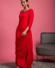 Drape style Red Kurti with Pants