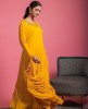 Drape style Mustard Kurti with Pants