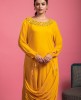 Drape style Mustard Kurti with Pants