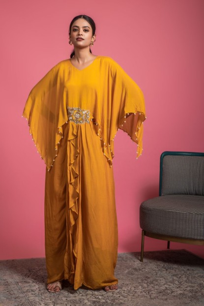 Beautiful Mustard Kaftan Dress