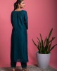 Peacock Blue Kurta & Pants with Gota Patti work in Dola Silk.