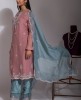 Elegant Kurta & Pant in Puce Pink & Blue color
