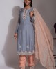 Elegant Kurta & Pant in Light Grey & Cream color