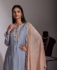 Elegant Kurta & Pant in Light Grey & Cream color