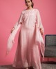 Kaftan style Kurti in Powder Pink color
