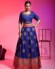 Royal Blue Raw Silk Lehenga Choli With Hand Work