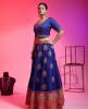 Royal Blue Raw Silk Lehenga Choli With Hand Work
