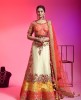 Cream Lehenga Choli In Banarasi Silk With Hand Work