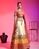 Cream Lehenga Choli In Banarasi Silk With Hand Work
