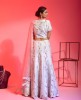 Ice Blue Lehenga Choli With Moti & Thread Work