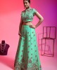 Green Colour Raw Silk Lehenga Choli With Hand Work