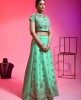 Green Colour Raw Silk Lehenga Choli With Hand Work