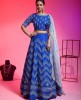 Royal Blue Raw Silk Lehenga Choli With Hand Work