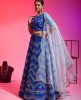 Royal Blue Raw Silk Lehenga Choli With Hand Work
