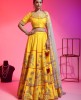 Yellow Raw Silk Lehenga Choli With Hand Work