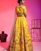 Yellow Raw Silk Lehenga Choli With Hand Work