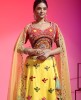 Yellow &  Mint Green Lehenga Choli Set With Hand Work