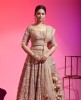 Chiku Color Net Lehenga Choli With Sequins and Moti Work 