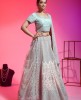 Baby Pink Raw Silk Lehenga Choli With Heavy Moti Work