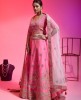 Pink Color Raw Silk Lehenga Choli With Hand Work