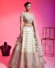 Ivory Lehenga Choli Set In Raw Silk With Hand Work