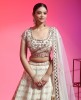 Ivory Lehenga Choli Set In Raw Silk With Hand Work