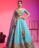 Blue Color Raw Silk Lehenga Choli With Hand Work