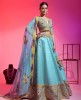 Blue Color Raw Silk Lehenga Choli With Hand Work