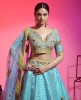 Blue Color Raw Silk Lehenga Choli With Hand Work