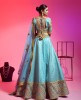 Blue Color Raw Silk Lehenga Choli With Hand Work