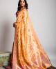 Handloom Silk Saree in Light Peach color