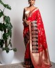 Art Banarasi Silk in Red & Black color