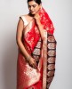Art Banarasi Silk in Red & Black color