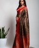 Art Banarasi Silk Saree in Black & Red combination