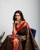 Art Banarasi Silk Saree in Black & Red combination