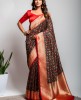 Art Banarasi Silk Saree in Black & Red combination