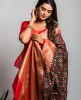 Art Banarasi Silk Saree in Black & Red combination