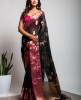 Cotton Silk Saree in Black color
