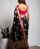 Cotton Silk Saree in Black color