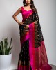 Cotton Silk Saree in Black color
