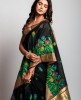 Cotton Silk Saree in Black color