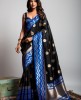 Art Soft Silk Saree in Black & Blue combination