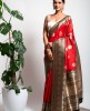 Art Banarasi Saree in Red & Black color