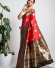 Art Banarasi Saree in Red & Black color