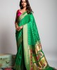 Art Silk Saree in Light Parrot color